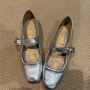 Sam Edelman Metallic Silver Flats